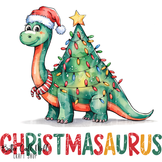 Christmasaurus UV DTF Decal