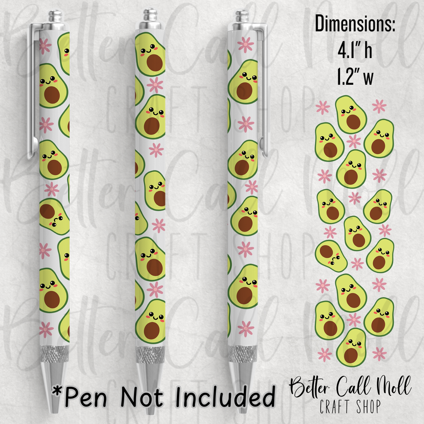 Avocados UV DTF Pen Wrap