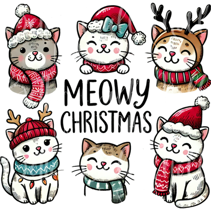 D160 - Meowy Christmas UV DTF Decal