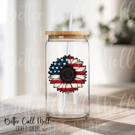 American Sunflower UV DTF Decal