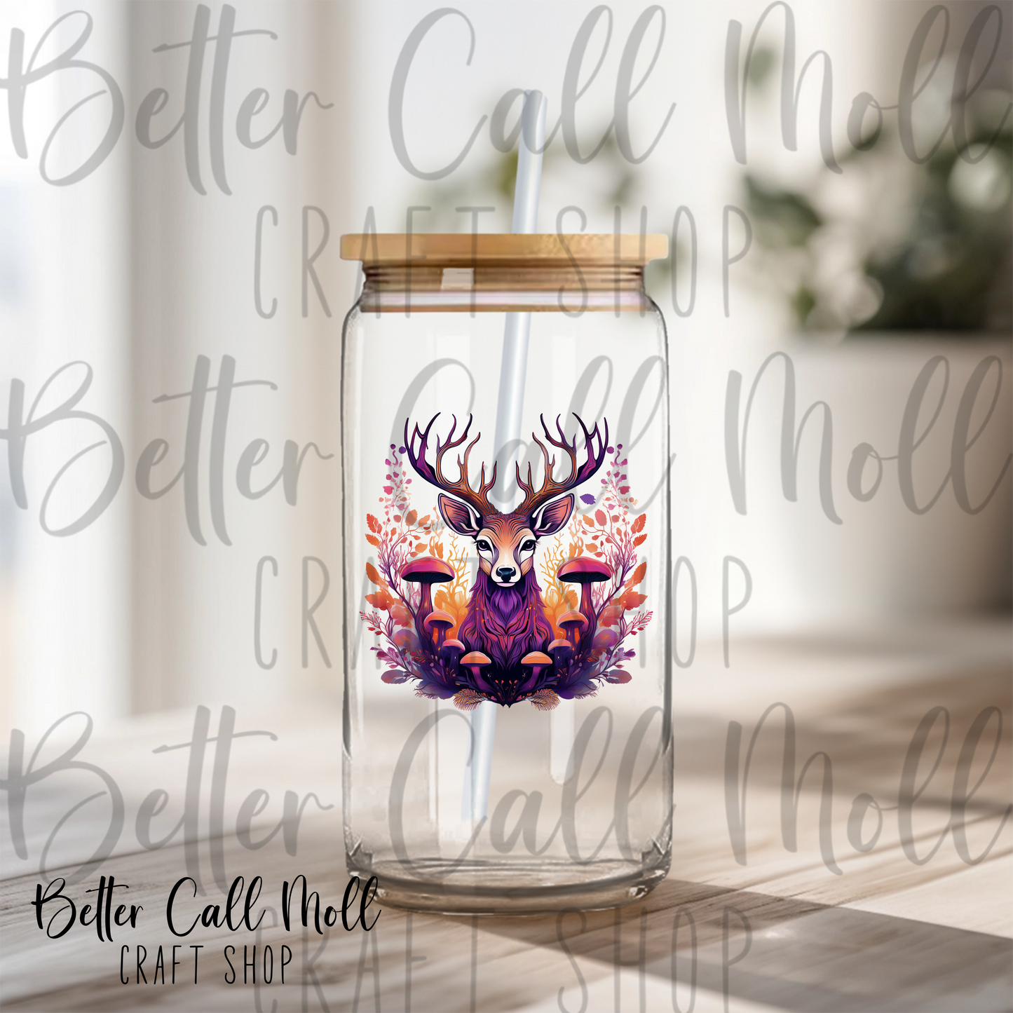 Deer and Mushroom UV DTF Decal