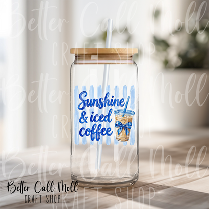 Sunshine & Iced Coffee UV DTF Decal