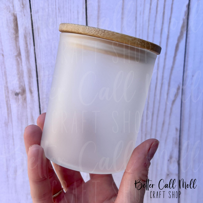 10oz Frosted Glass Sublimation Jar