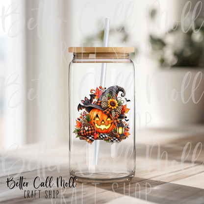 Fall Jack-O-Lantern UV DTF Decal