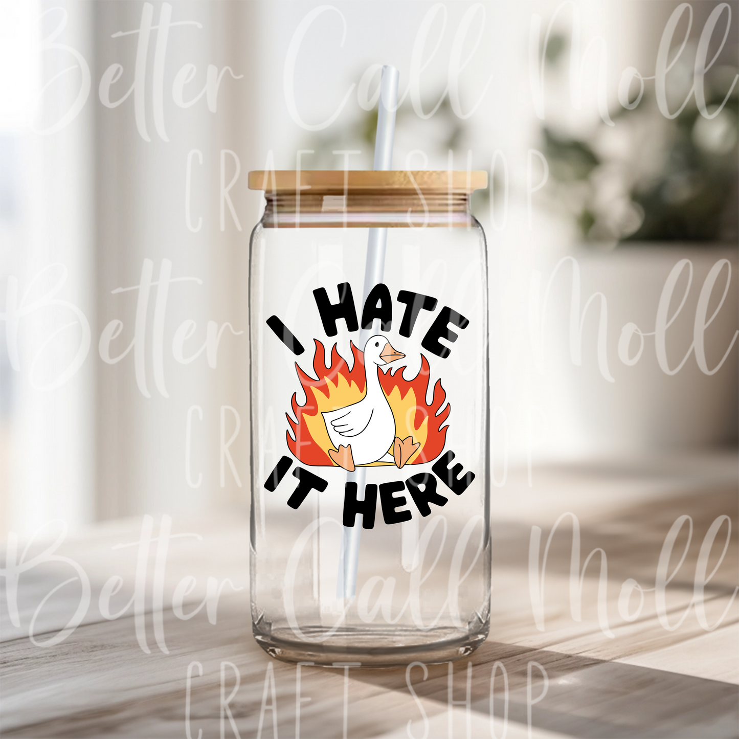 D156 - I Hate It Here UV DTF Decal