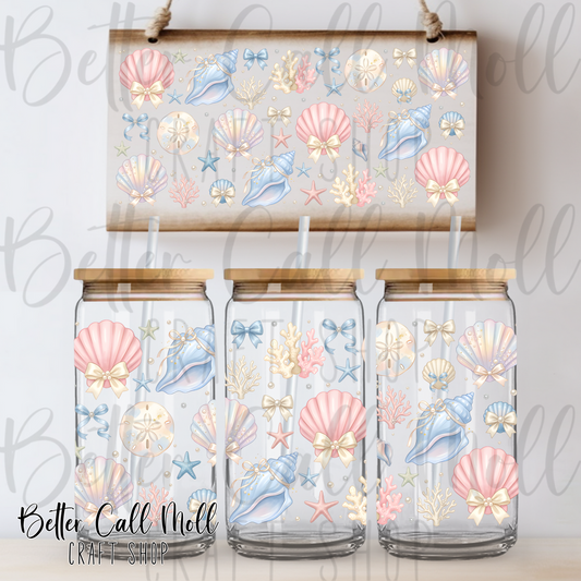 Coquette Sea Shells 2 UV DTF 16oz Tumbler Wrap