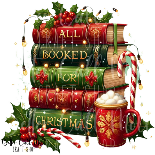 All Booked For Christmas UV DTF Decal