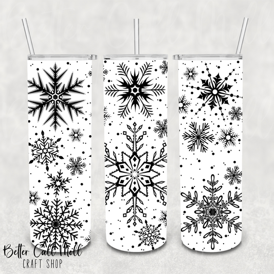 Snowflakes UV DTF 20oz Skinny Tumbler Wrap