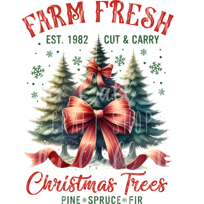 D156 - Farm Fresh Christmas Trees UV DTF Decal