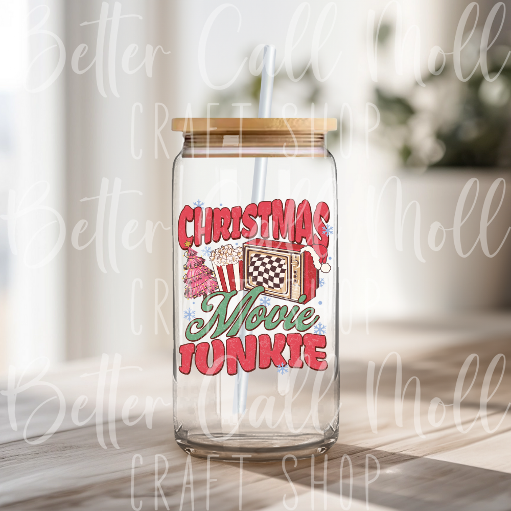 D159 - Christmas Movie Junkie UV DTF Decal