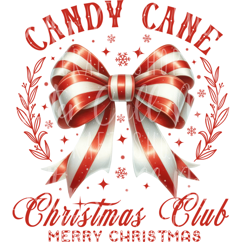 D152 - Candy Cane Christmas Club UV DTF Decal