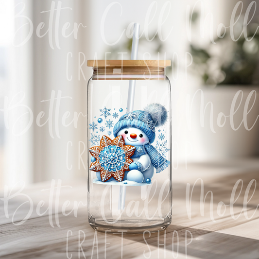 D151 - Snowman with Star UV DTF Decal