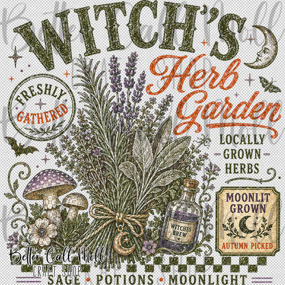 Witch's Herb Garden UV DTF Decal