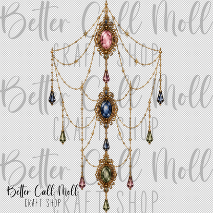 Draped Jewels UV DTF Decal
