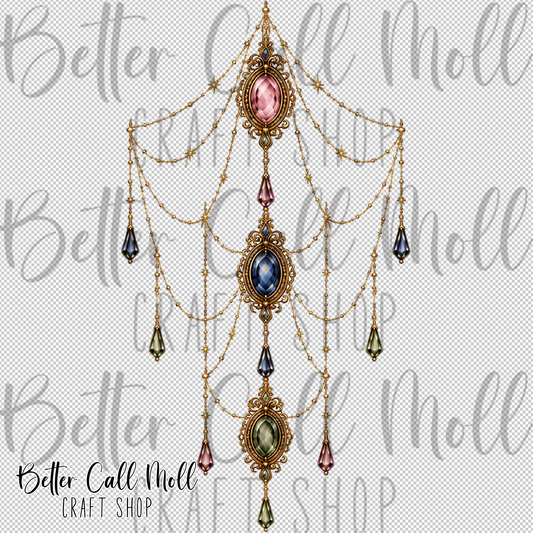 Draped Jewels UV DTF Decal