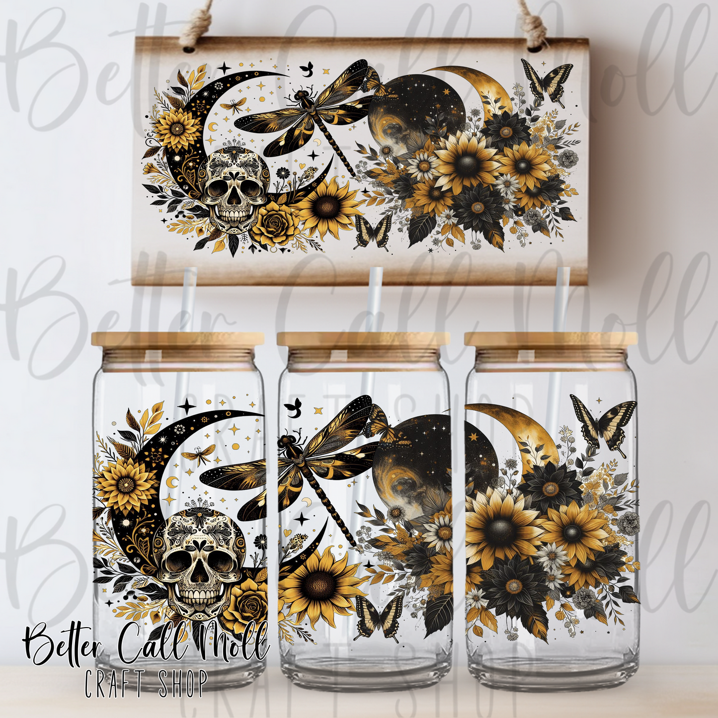 Boho Celestial UV DTF 16oz Tumbler Wrap