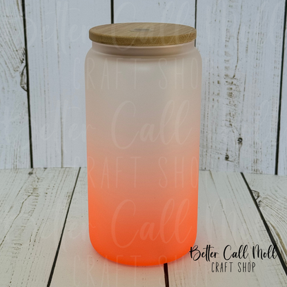 16oz Frosted Ombre Glass Sublimation Tumbler