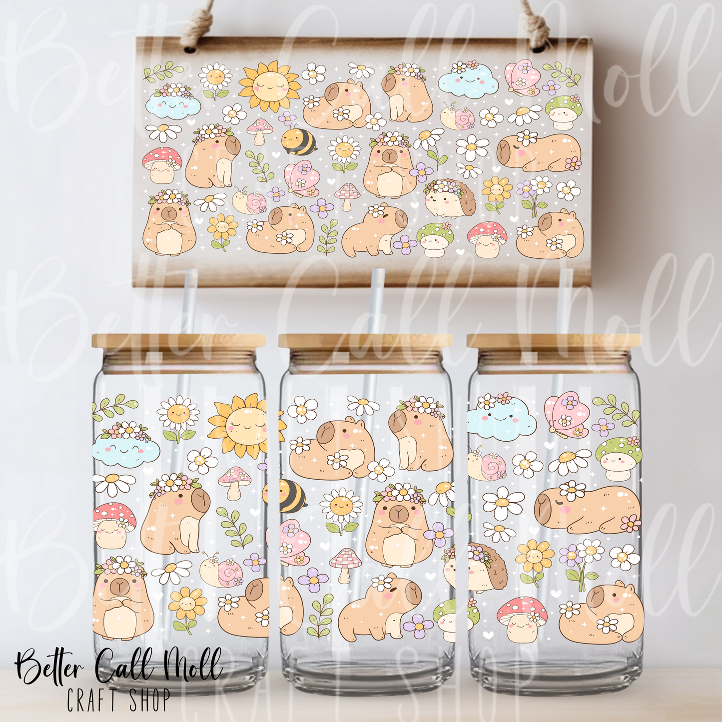 Capybarras UV DTF 16oz Tumbler Wrap