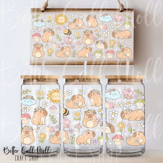 Capybarras UV DTF 16oz Tumbler Wrap