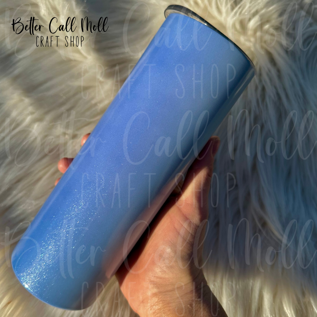 20oz UV Reactive Sparkle Skinny Sublimation Tumbler