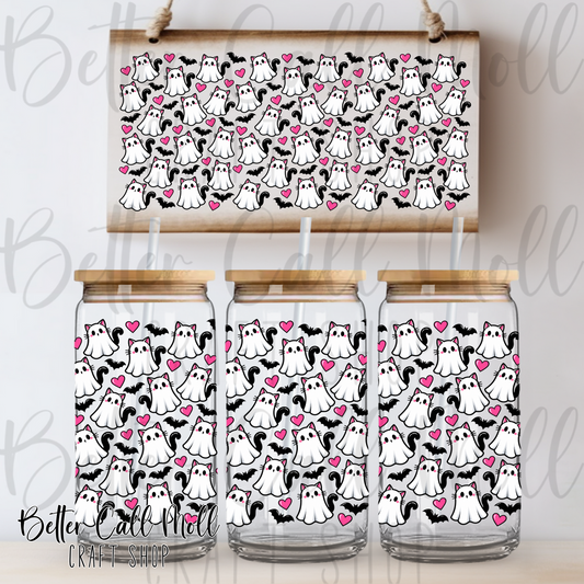 Ghost Kitties UV DTF 16oz Tumbler Wrap