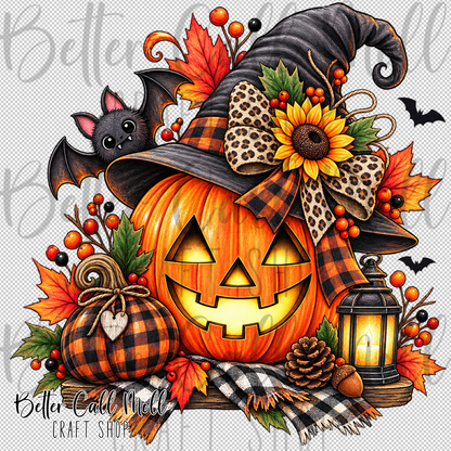 Fall Jack-O-Lantern UV DTF Decal