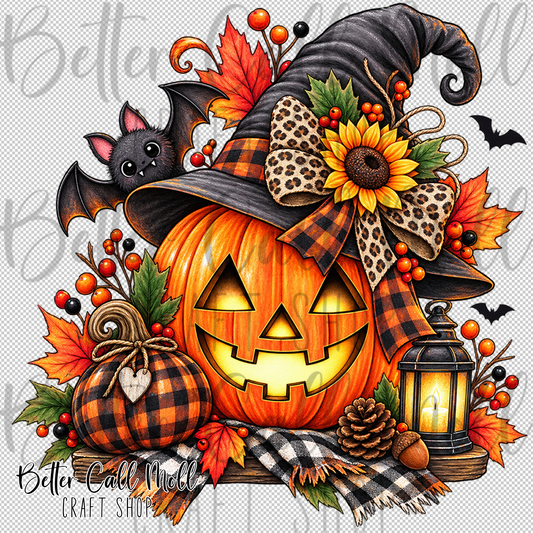 Fall Jack-O-Lantern UV DTF Decal