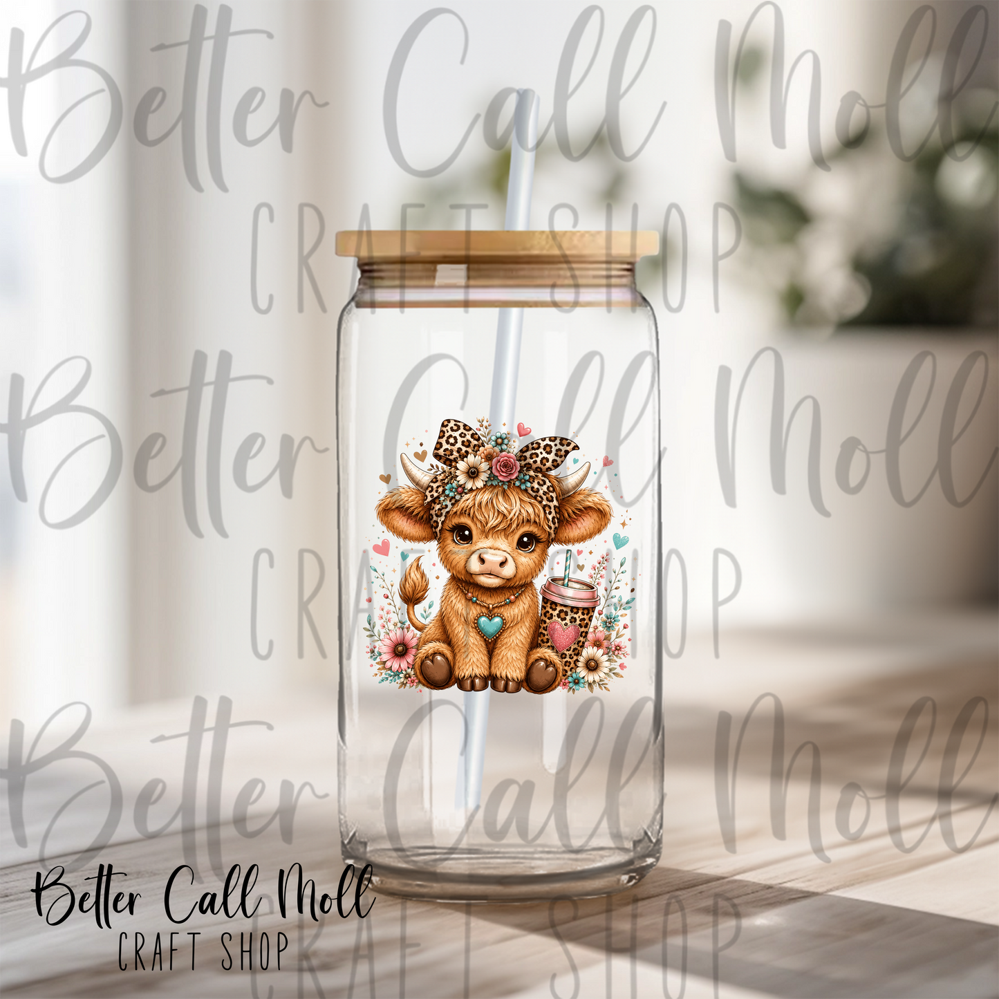 Baby Highland Cow UV DTF Decal