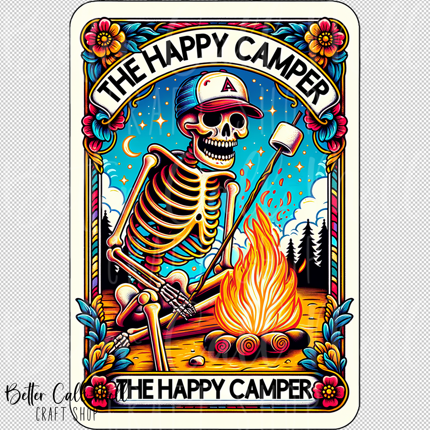 The Happy Camper Tarot UV DTF Decal