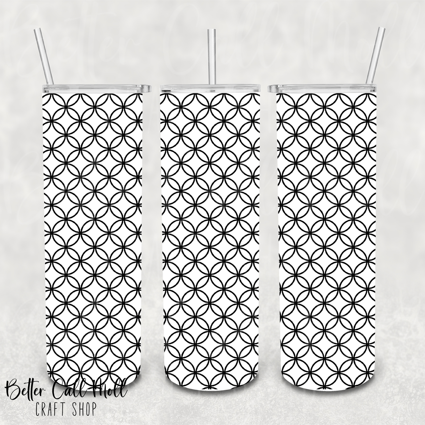 Geometric Circles UV DTF 20oz Skinny Tumbler Wrap