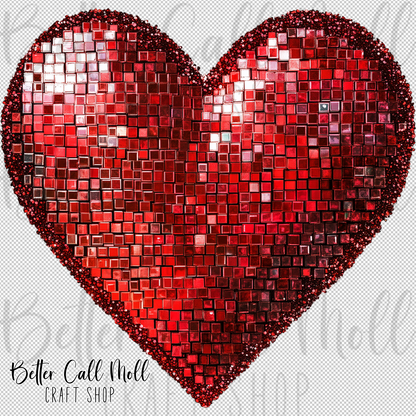 Disco Heart UV DTF Decal