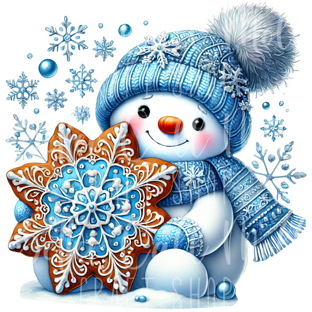 D151 - Snowman with Star UV DTF Decal