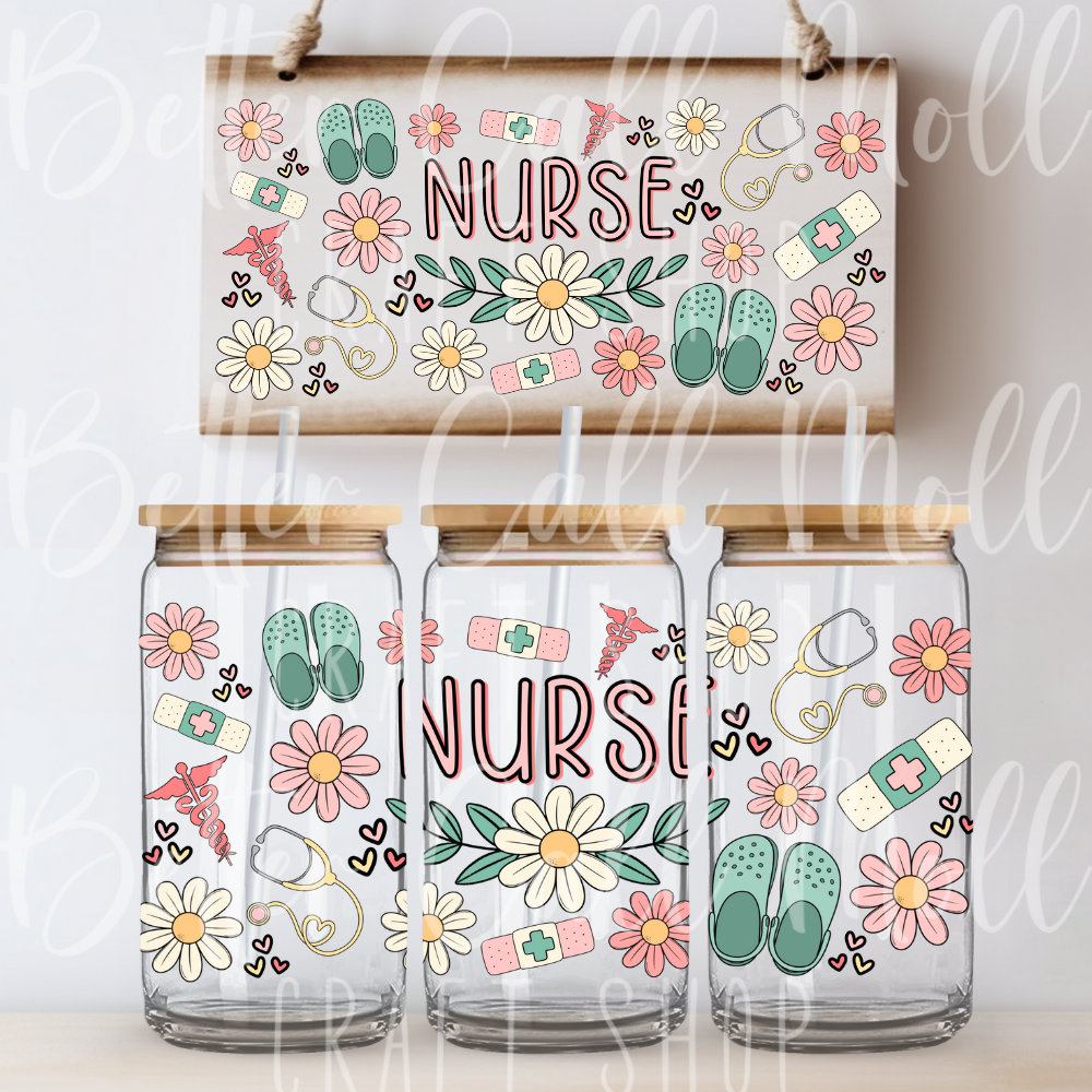 W128 - Nurse UV DTF 16oz Tumbler Wrap