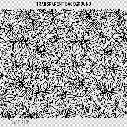 Holly and Berries UV DTF 20oz Skinny Tumbler Wrap