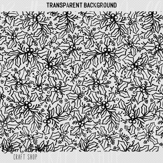 Holly and Berries UV DTF 20oz Skinny Tumbler Wrap