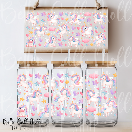 Unicorns UV DTF 16oz Tumbler Wrap