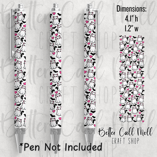 Ghost Kitties UV DTF Pen Wrap