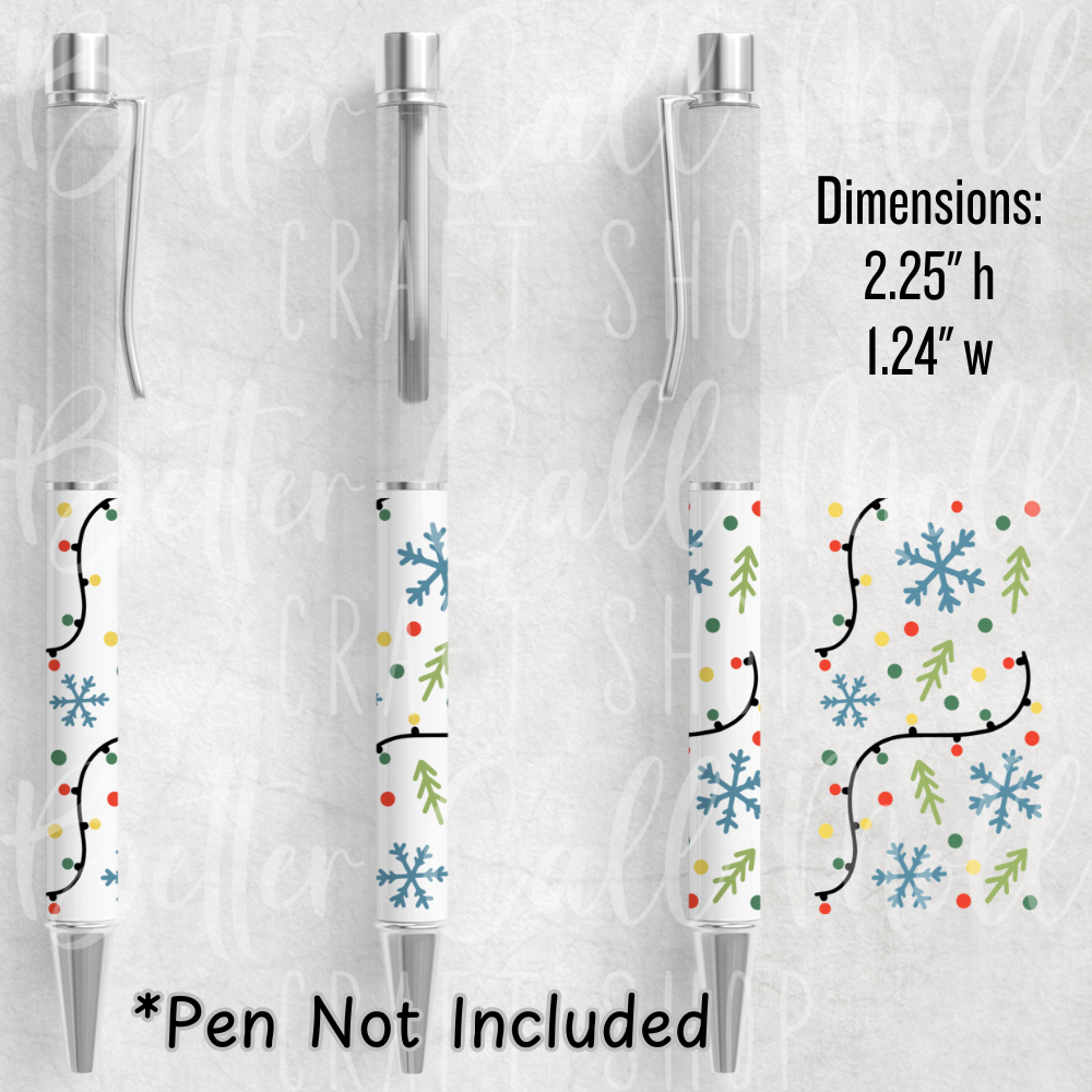 *CLEARANCE* Christmas Lights UV DTF Pen Wrap