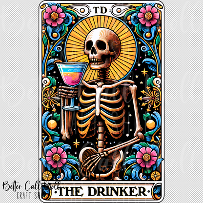 The Drinker Tarot UV DTF Decal