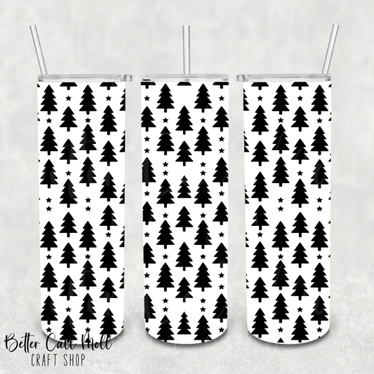 Christmas Trees UV DTF 20oz Skinny Tumbler Wrap