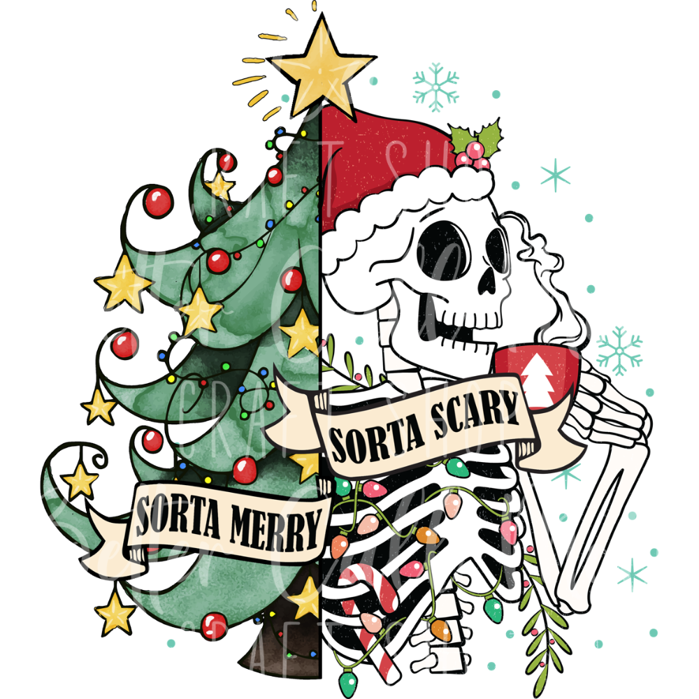 D175 - Sorta Merry Sorta Scary UV DTF Decal