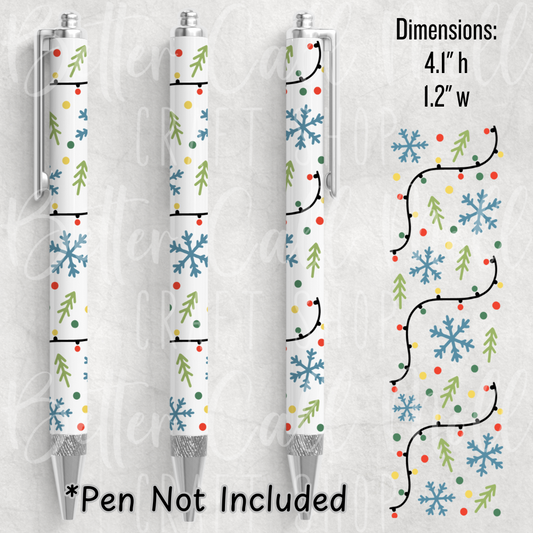 *CLEARANCE* Christmas Lights UV DTF Pen Wrap