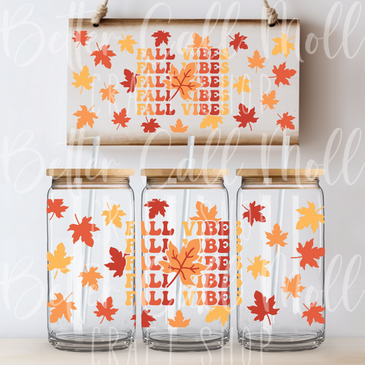 Fall Vibes UV DTF 16oz Tumbler Wrap