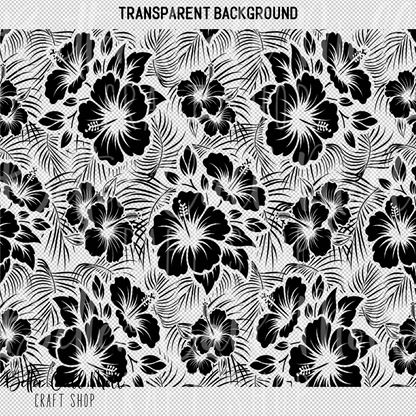 Hibiscus and Leaves UV DTF 20oz Skinny Tumbler Wrap