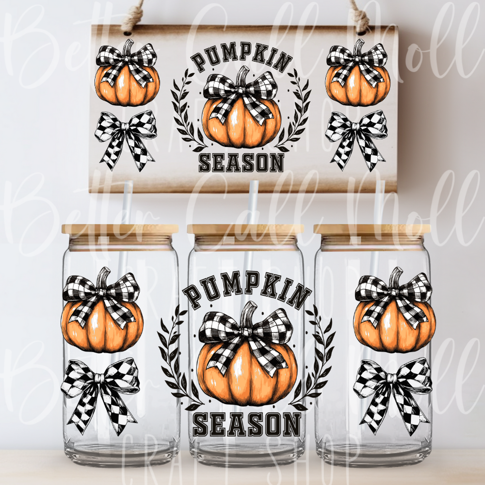 *CLEARANCE* W097 - Pumpkin Season UV DTF 16oz Tumbler Wrap