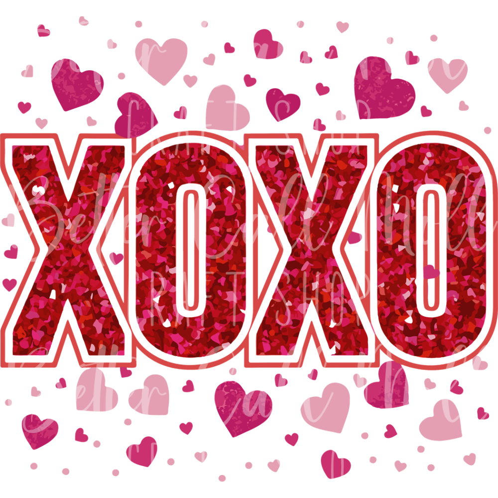 D186 - XOXO Hearts UV DTF Decal