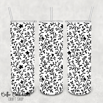 Blooming Foliage UV DTF 20oz Skinny Tumbler Wrap
