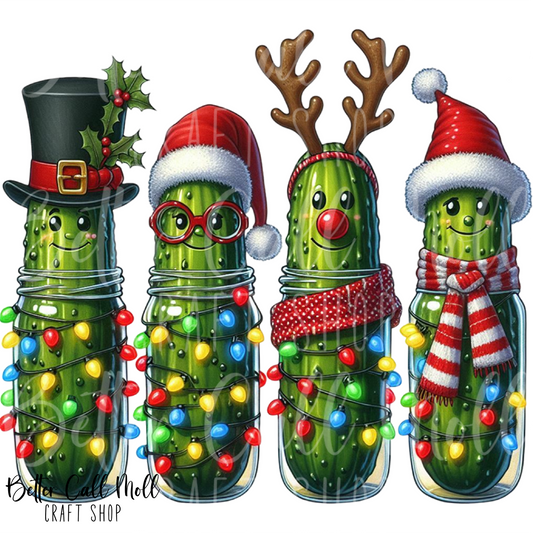 Christmas Pickles UV DTF Decal
