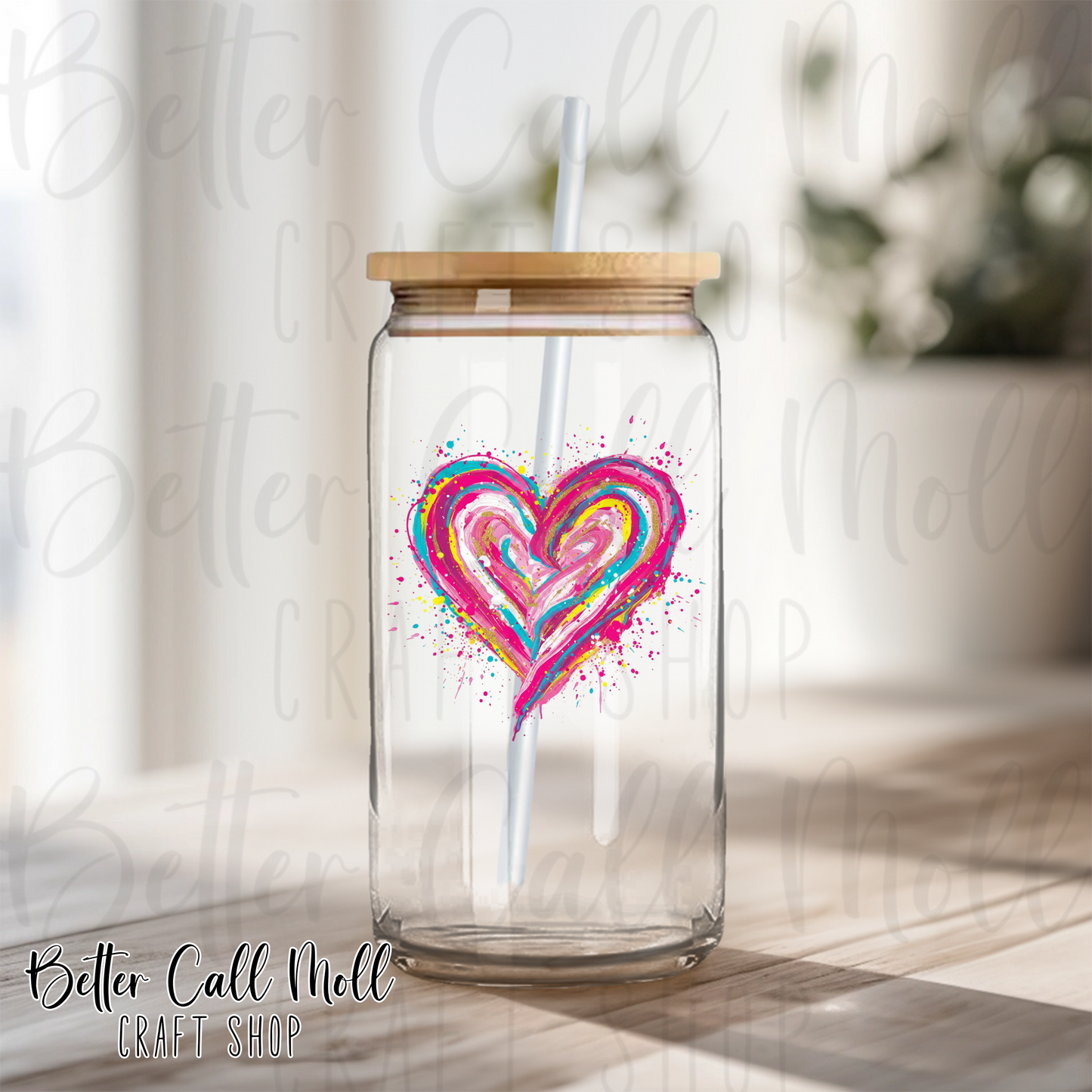 Heart Splash UV DTF Decal