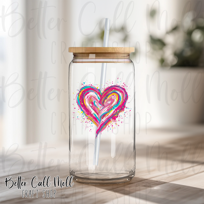 Heart Splash UV DTF Decal